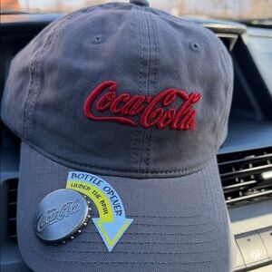 Coca- Cola Charcoal Dad Hat with bottle  Opener